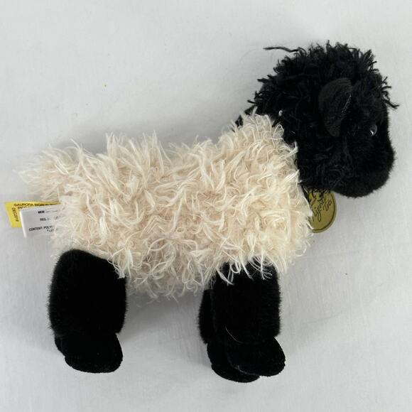 Miyoni Tots Black Head White Body Fuzzy Sheep Plush Stuffed Animal 8" - Picture 1 of 6
